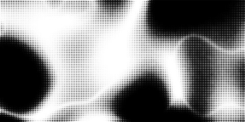 Grunge halftone gradient background. Faded grit noise texture. White and black sandy wallpaper. Retro pixelated backdrop. Anime or manga style comic overlay