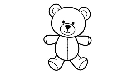 Obraz premium Cute Cartoon Teddy Bear with Friendly Expression and Simple Design