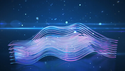 Futuristic 3D Crystal Glass Charts and Abstract Elements for Data Visualization