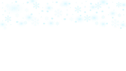 Abstract banner made of blue snowflakes on a transparent background. Vector illustration
