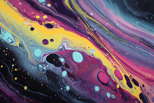 neon fluid art with vibrant glowing colors creating a dynamic high energy abstract design