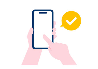 スマホの操作をする手元のイメージイラスト