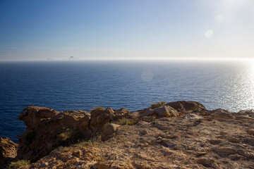 Santorini island - view of Aegean sea