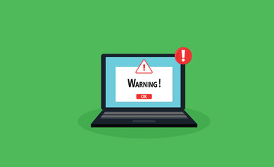 Warning.Spamming attack. Email fraud alert concept. stock illustration
