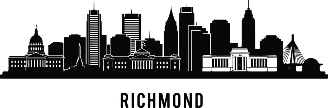 Richmond virginia skyline silhouette illustration