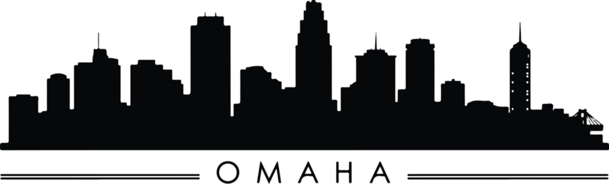 Omaha skyline silhouette cityscape illustration