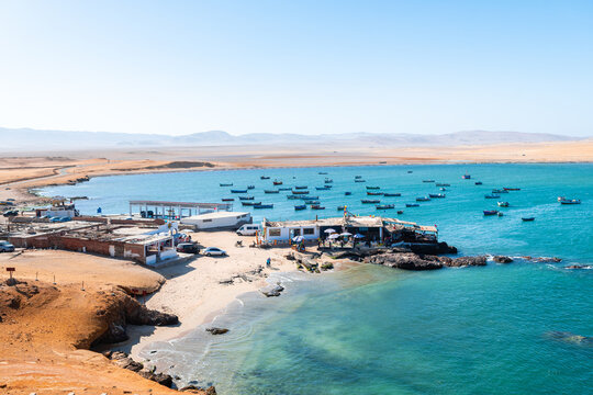 views of lagunillas coast in paracas, Peru