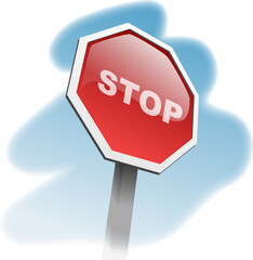 3D Stop Sign Vector Illustration
