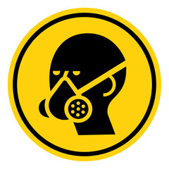 Wear Respiratory Protection Symbol Sign, Vector Illustration, Isolate On White Background Label. EPS10