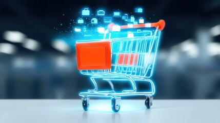Digital shopping revolution online cart innovation in e-commerce virtual environment futuristic perspective consumer experience enhancement