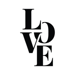 bold love letter artwork minimalist typography logo vector