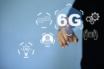 Using future technology to use high-speed internet, 6g network connecting networks around the world, security, safe internet, 5g, future technology, high-speed internet, 6g