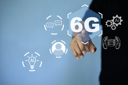 Using future technology to use high-speed internet, 6g network connecting networks around the world, security, safe internet, 5g, future technology, high-speed internet, 6g - Powered by Adobe