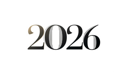Elegant 2026 typography design stylish number illustration for new year celebration isolated on white background