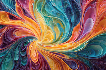 Obraz premium swirling abstract colorful organic shapes