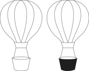 Travel and Adventure Hot Air Balloon Icon Set