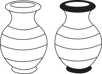Black & White Minimalist Vase and Pottery Set