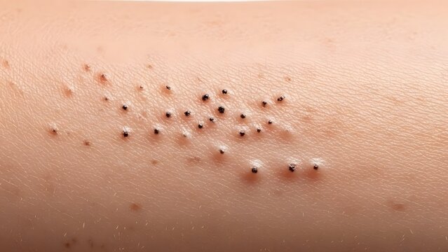Close-up of Skin with Blackheads