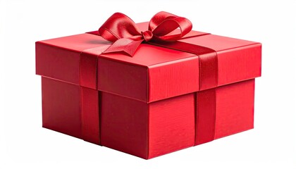 Vibrant Red Gift Box with Elegant Satin Ribbon Bow for Special Occasions.