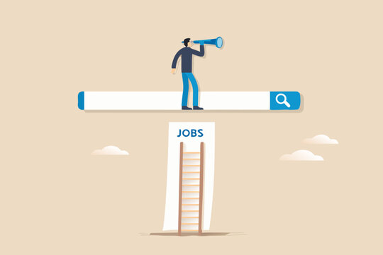 Searching for jobs online and climbing the ladder to find new opportunities - Powered by Adobe