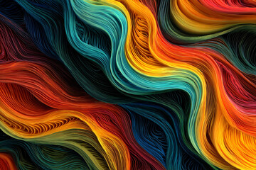 Fototapeta premium Abstract colorful wavy background with flowing lines