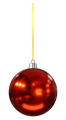 Vintage 3D Red Christmas Ball Ornament on a String