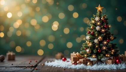 christmas background with christmas tree