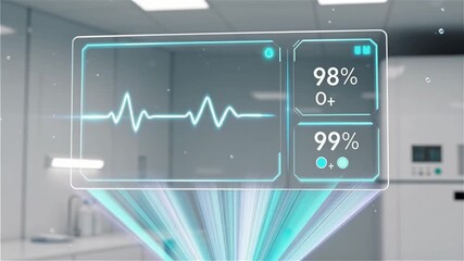 Futuristic Health Monitor Displaying Vital Signs