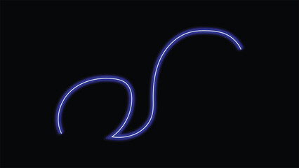 Abstract Neon Curve on a Black Background