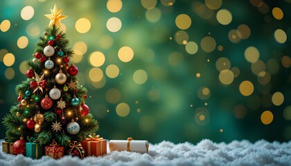 christmas tree with gift boxes