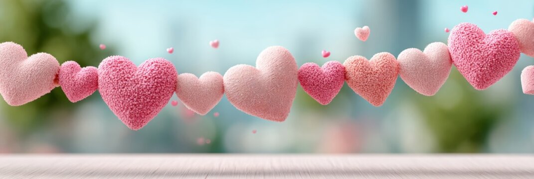 Bonito fondo minimalista de San Valent&iacute;n con corazones en tonos suaves