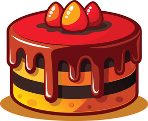 chocolate cake with strawberry