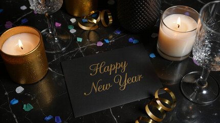 Candlelit New Year Postcard