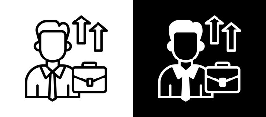 Professional Growth whiteblack icon