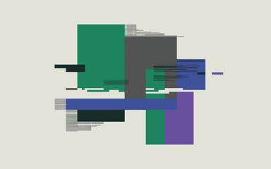 Abstract geometric composition in shades of green gray and blue for backgrounds