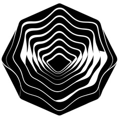 Abstract black and white geometric optical illusion pattern