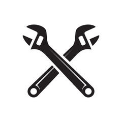 🔧 Crossed Adjustable Wrenches Icon Symbol Vector Illustration