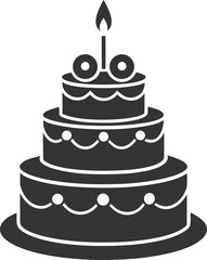 Stylized three graphic illustration with color elements