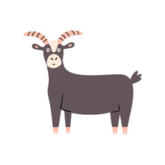 Farm cute goat design. Friendly animal. Vector children illustration