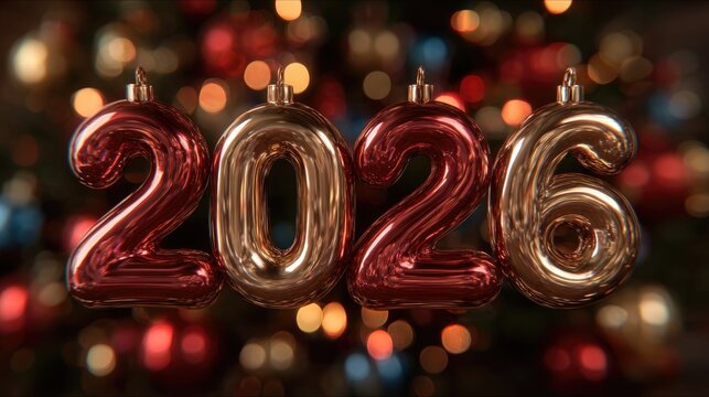 Happy new year eve background card for holiday celebrations 2026 festive environment with colorful lights and cheerful atmosphere