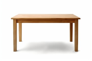 Fototapeta premium A simple wooden table with a smooth surface and four sturdy legs, showcasing a minimalist design and natural wood finish.