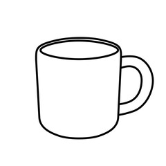 Simple Black Outline Coffee Mug
