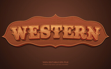 Western 3D text style effect	
