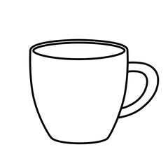 Simple Black Outline Coffee Mug