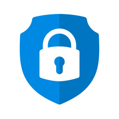Clean blue shield-lock symbol representing trusted security and stable data privacy. Perfect for secure platforms, digital protection tools, and UI design.