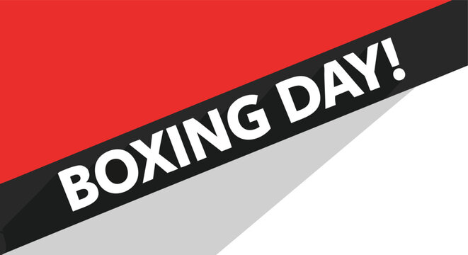 Boxing Day holiday promotional advertising message banner with a modern geometric red black and white background for retail sales events - Powered by Adobe