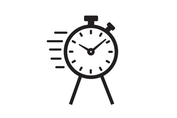 Stopwatch vector icon for fast time concept. Timer symbol for quick delivery. Deadline fast concept for design project and presentations.