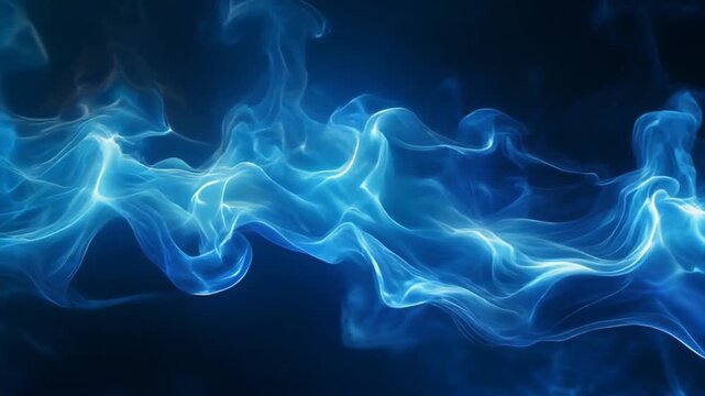 Electric blue liquid plasma waving gracefully through the air as if weightless