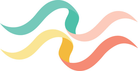 Abstract flowing ribbons vector illustration scalable eps icon smooth curves dynamic shapes
