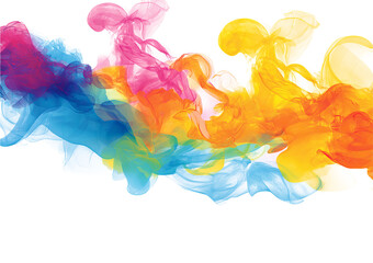 Colorful Smoke Swirls on Black isolated on a transparent background